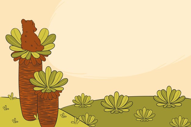 Fondo de planta de frailejón dibujado a mano