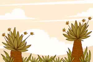 Vector gratuito fondo de planta de frailejón dibujado a mano