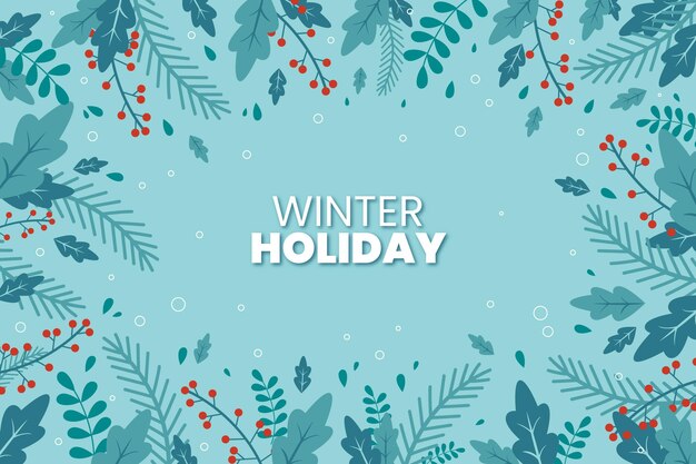 Fondo de plantas de invierno de diseño plano