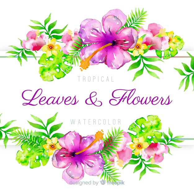 Fondo plantas tropicales acuarela