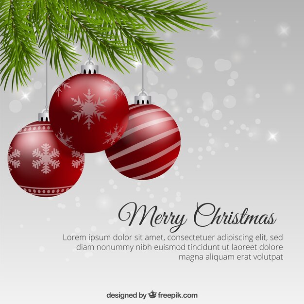 Fondo y plantilla de bolas de navidad