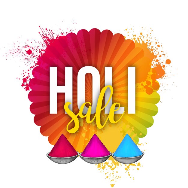 Fondo de plantilla de diseño de cartel de redes sociales de Happy Holi Colorful Indian Festival Vector libre