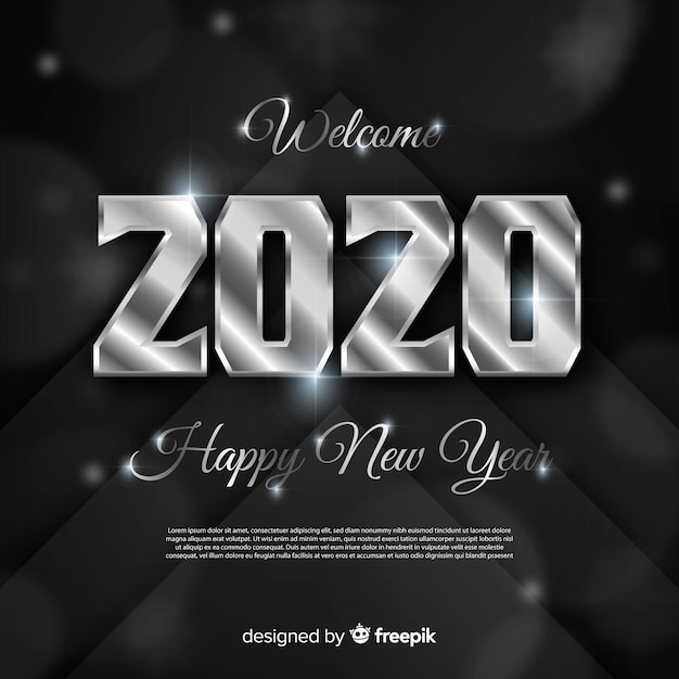 Vector gratuito fondo de plata año nuevo 2020