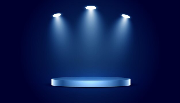 Fondo de plataforma de podio 3D con efecto de luz de punto brillante