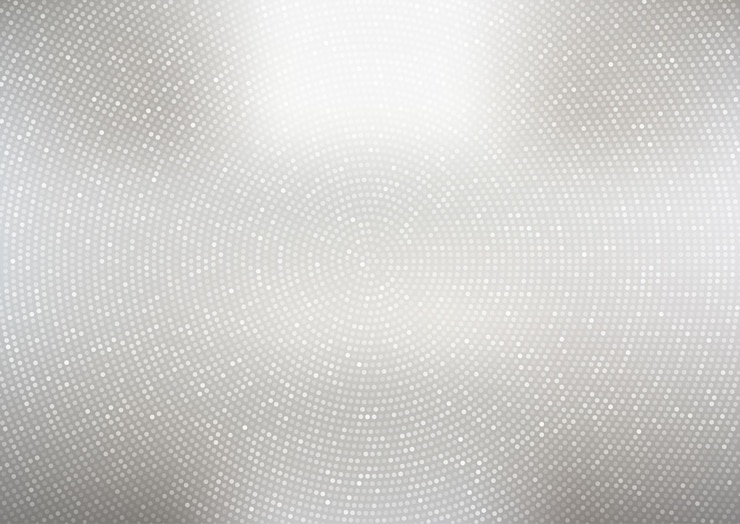 Vector gratuito fondo plateado abstracto con diseño de puntos radiales de medio tono