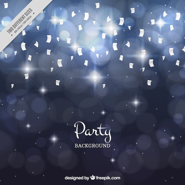 Fondo plateado de fiesta con confeti  