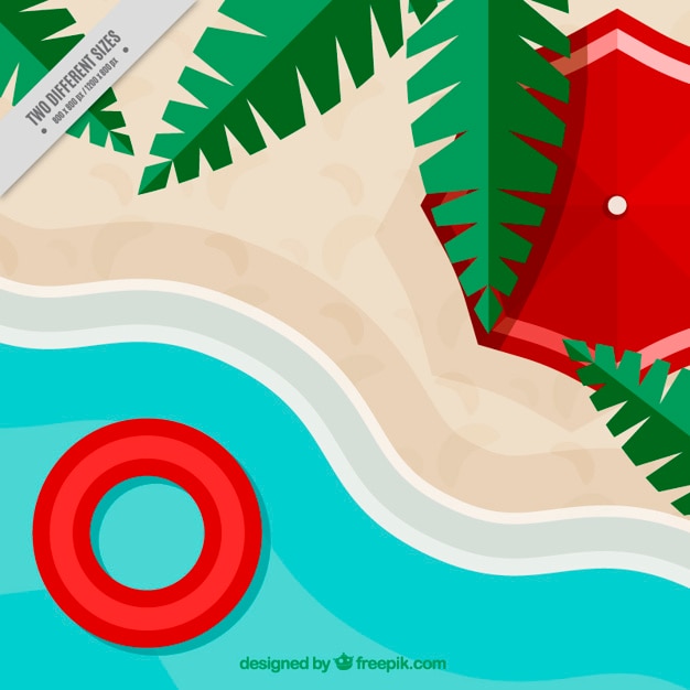 Vector gratuito fondo de playa en diseño plano