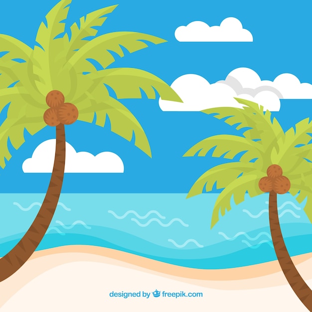 Vector gratuito fondo de playa tropical