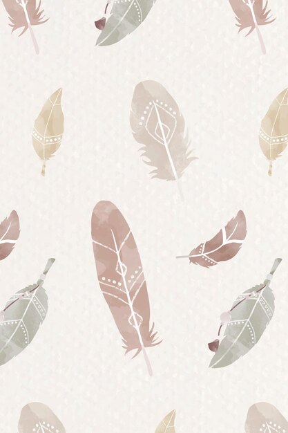 Fondo de plumas bohemias en tonos tierra