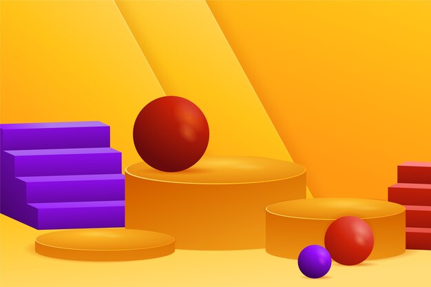 Fondo de podio 3d degradado