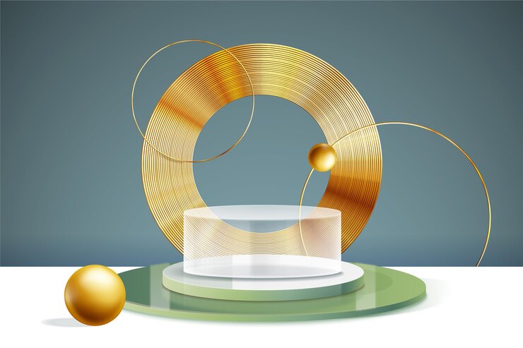 Vector gratuito fondo de podio transparente realista