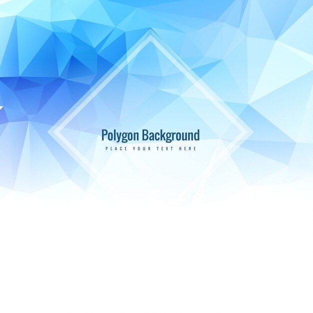 Fondo poligonal azul brillante