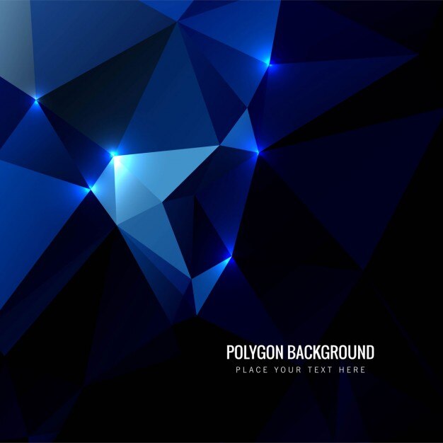 Fondo poligonal azul brillante