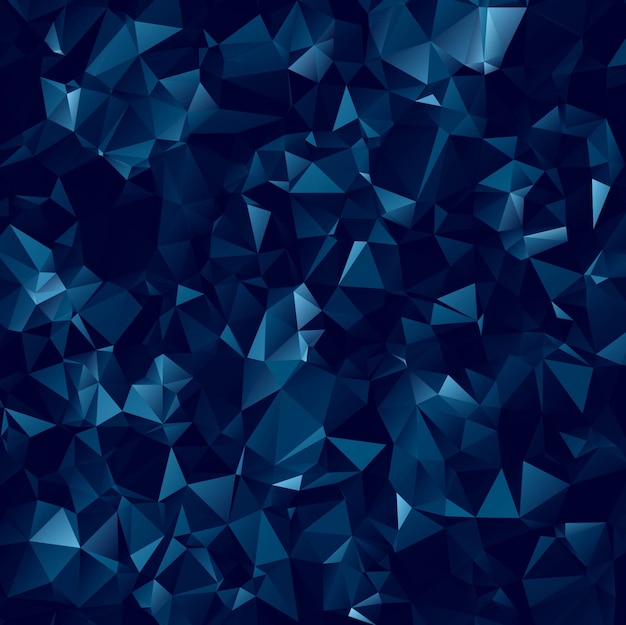 Fondo poligonal azul oscuro abstracto