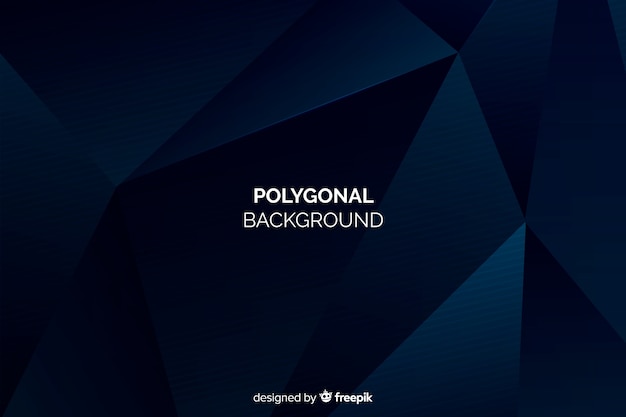 Fondo poligonal azul oscuro