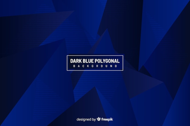 Fondo poligonal azul oscuro