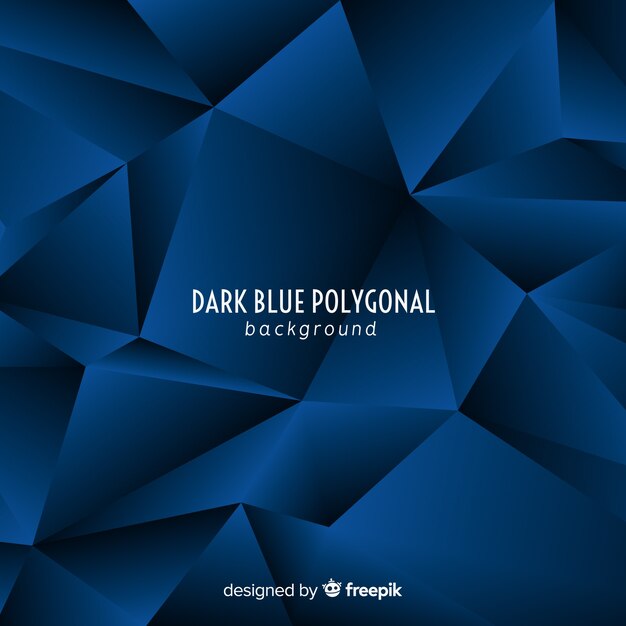 Fondo poligonal azul oscuro