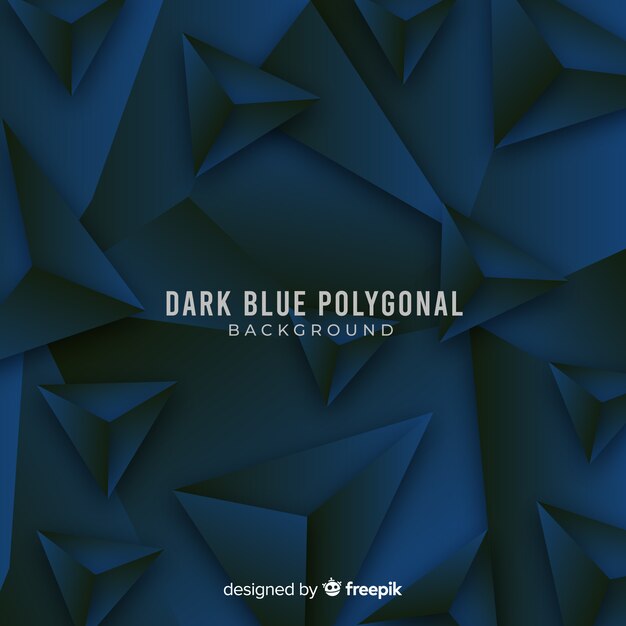 Fondo poligonal en azul oscuro