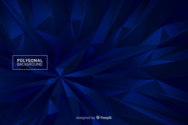 Fondo poligonal azul oscuro