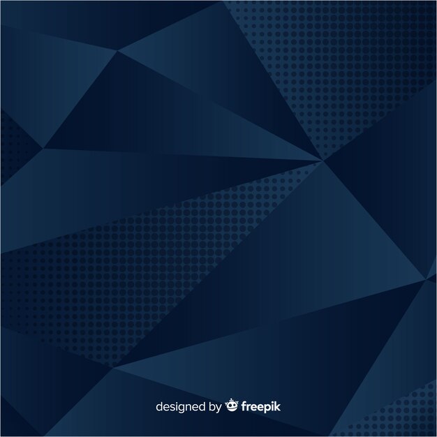 Fondo poligonal azul oscuro