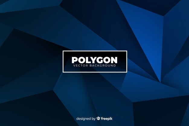 Fondo poligonal azul oscuro