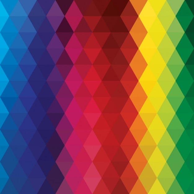 Vector gratuito fondo poligonal con los colores del arco iris