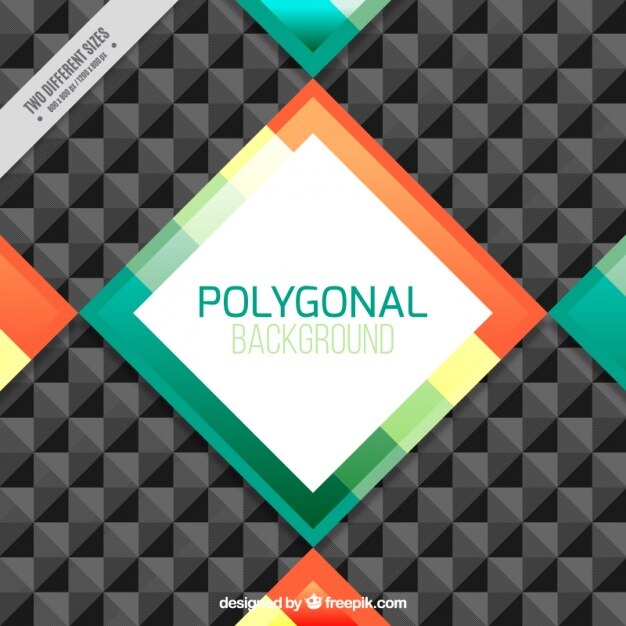 Fondo poligonal en diseño plano