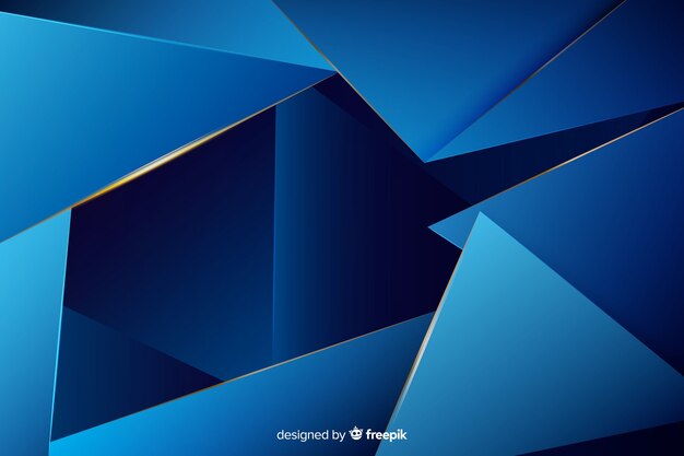 Fondo poligonal elegante de color azul oscuro