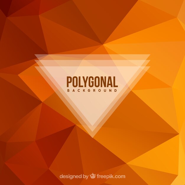 Fondo poligonal naranja con triángulos