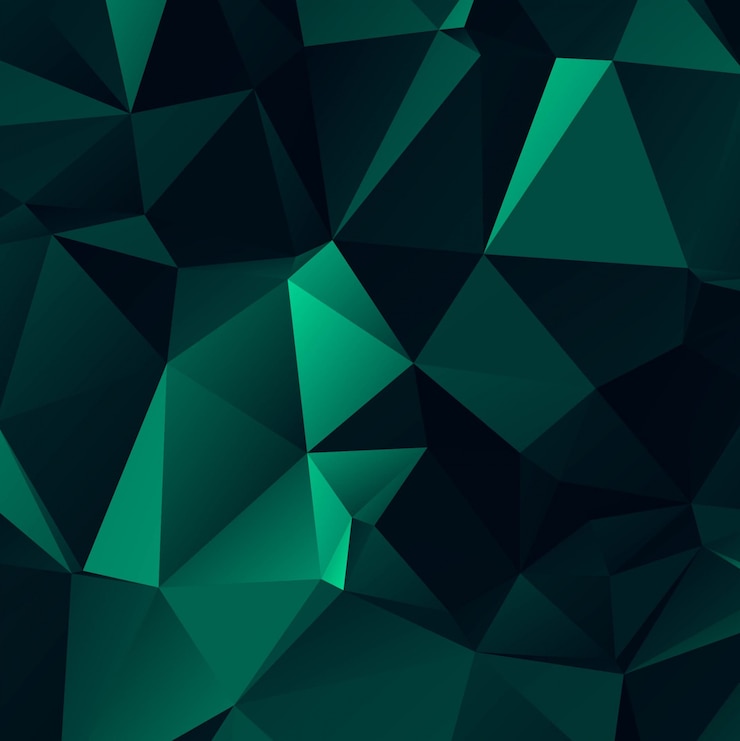 Vector gratuito fondo poligonal verde oscuro abstracto