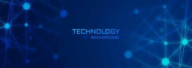 Fondo de polígono de tecnología de banner de conexión digital