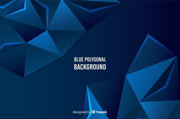 Fondo polygonal azul oscuro