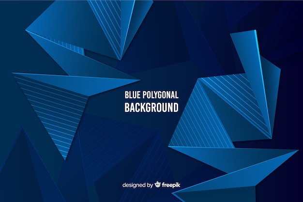 Fondo polygonal azul oscuro