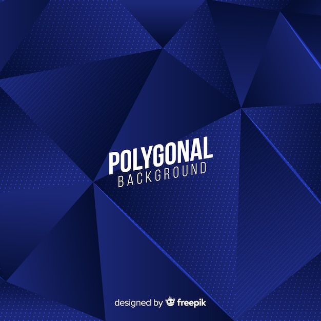 Vector gratuito fondo polygonal azul oscuro