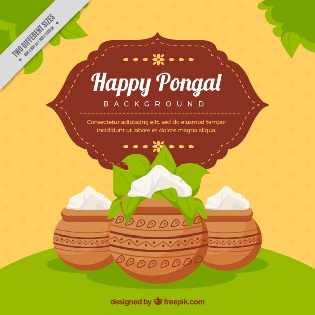 Fondo de pongal decorativo con tiestos