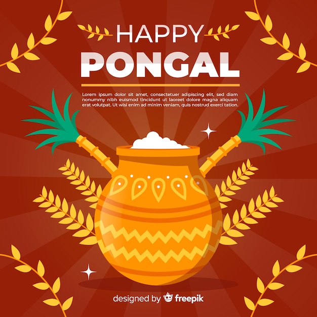 Fondo de pongal en diseño plano