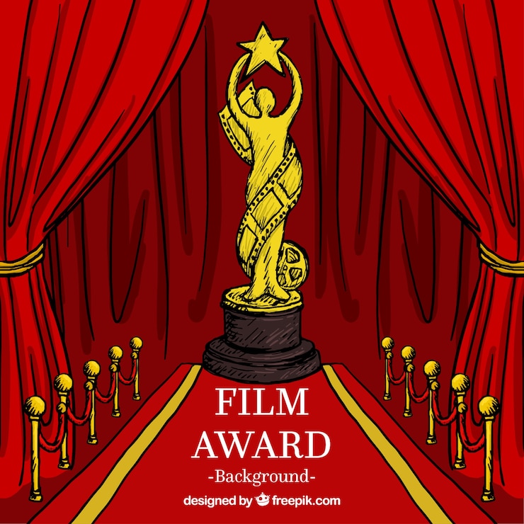 Vector gratuito fondo de premio de cine dibujado a mano