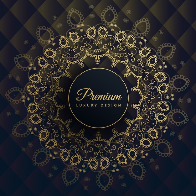 Vector gratuito fondo premium de mandala dorado