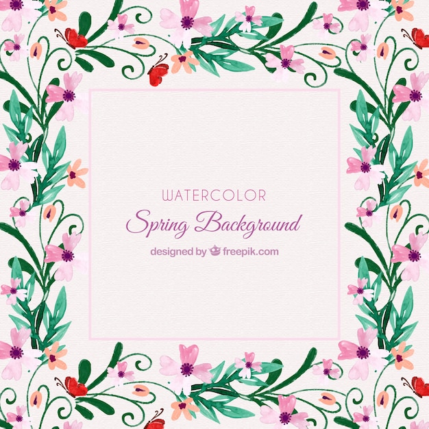 Fondo de primavera en acuarela