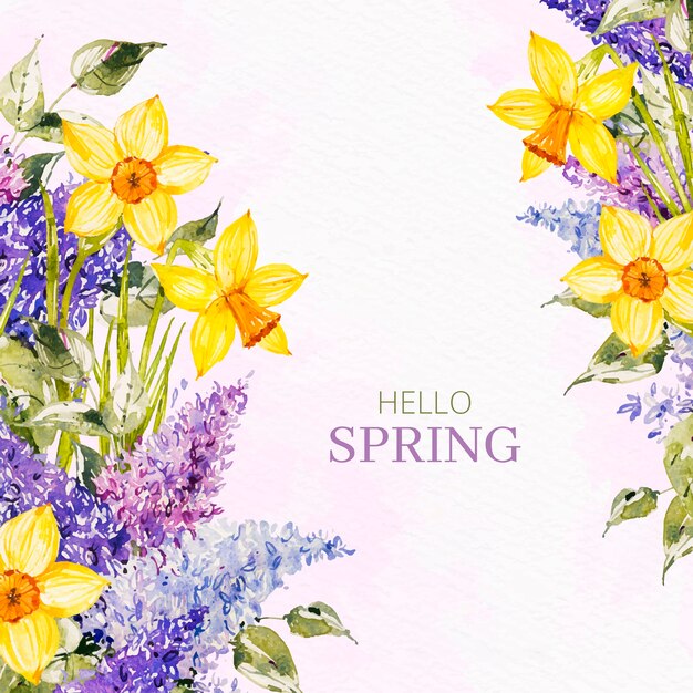 Fondo de primavera acuarela