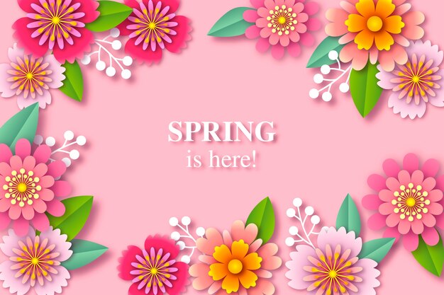 Fondo de primavera colorida en estilo de papel