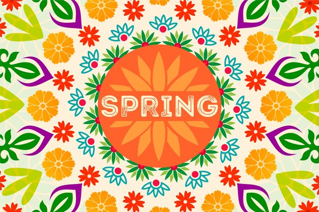 Fondo de primavera colorida con flores