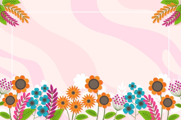 Vector gratuito fondo de primavera colorido plano