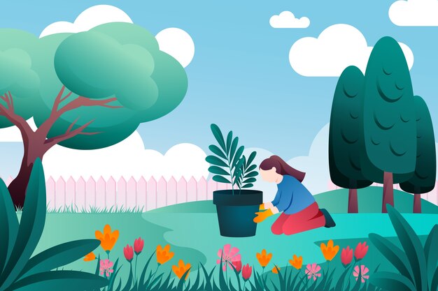 Fondo de primavera degradado