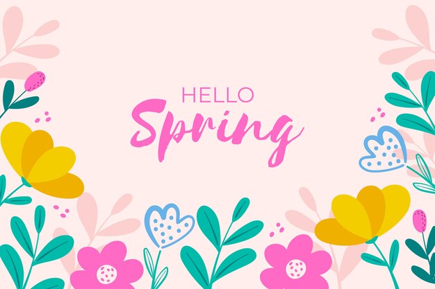 Fondo de primavera dibujado a mano