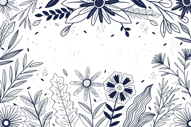 Fondo de primavera dibujado a mano