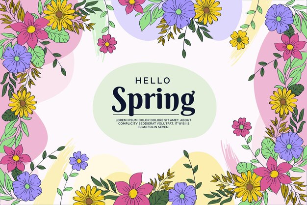 Fondo de primavera dibujado a mano
