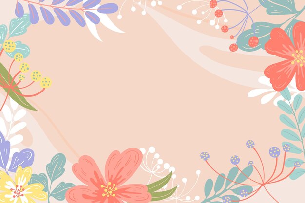 Fondo de primavera dibujado a mano