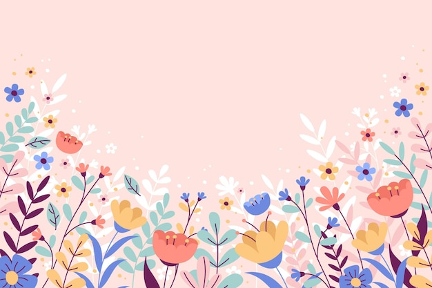 Fondo de primavera de diseño plano