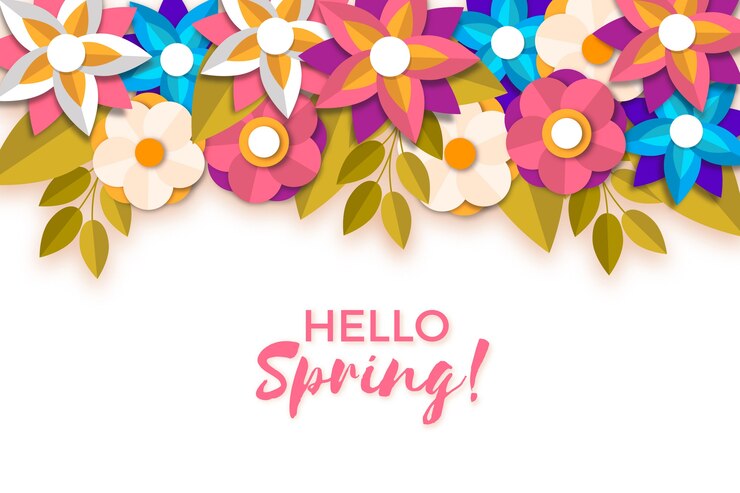 Vector gratuito fondo de primavera en estilo de papel colorido